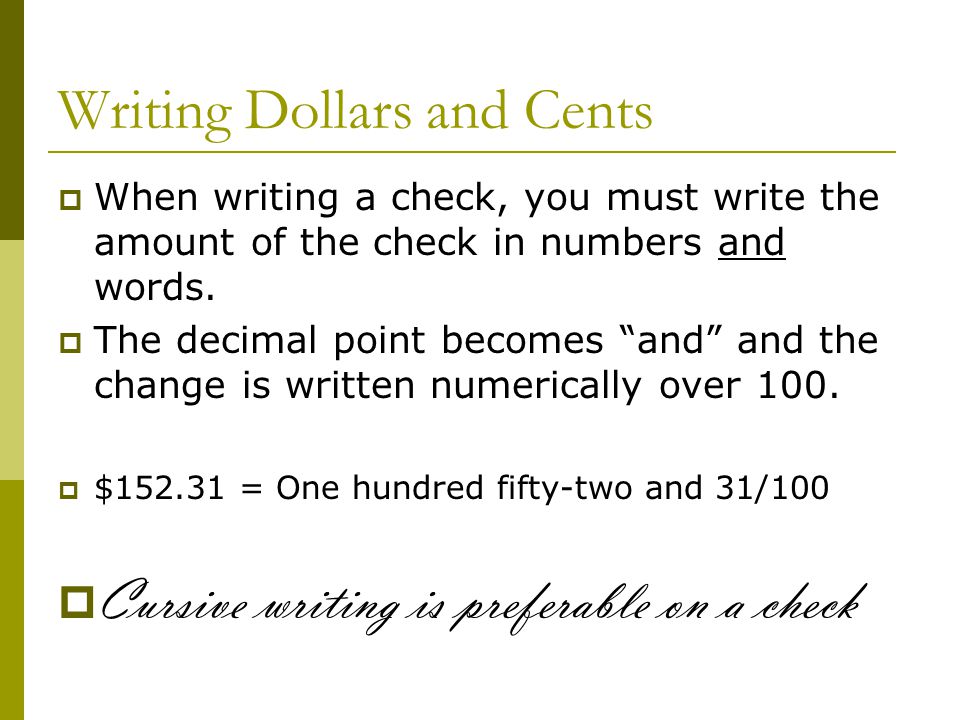 How to Write a Check With Cents In Six Steps With Pictures
